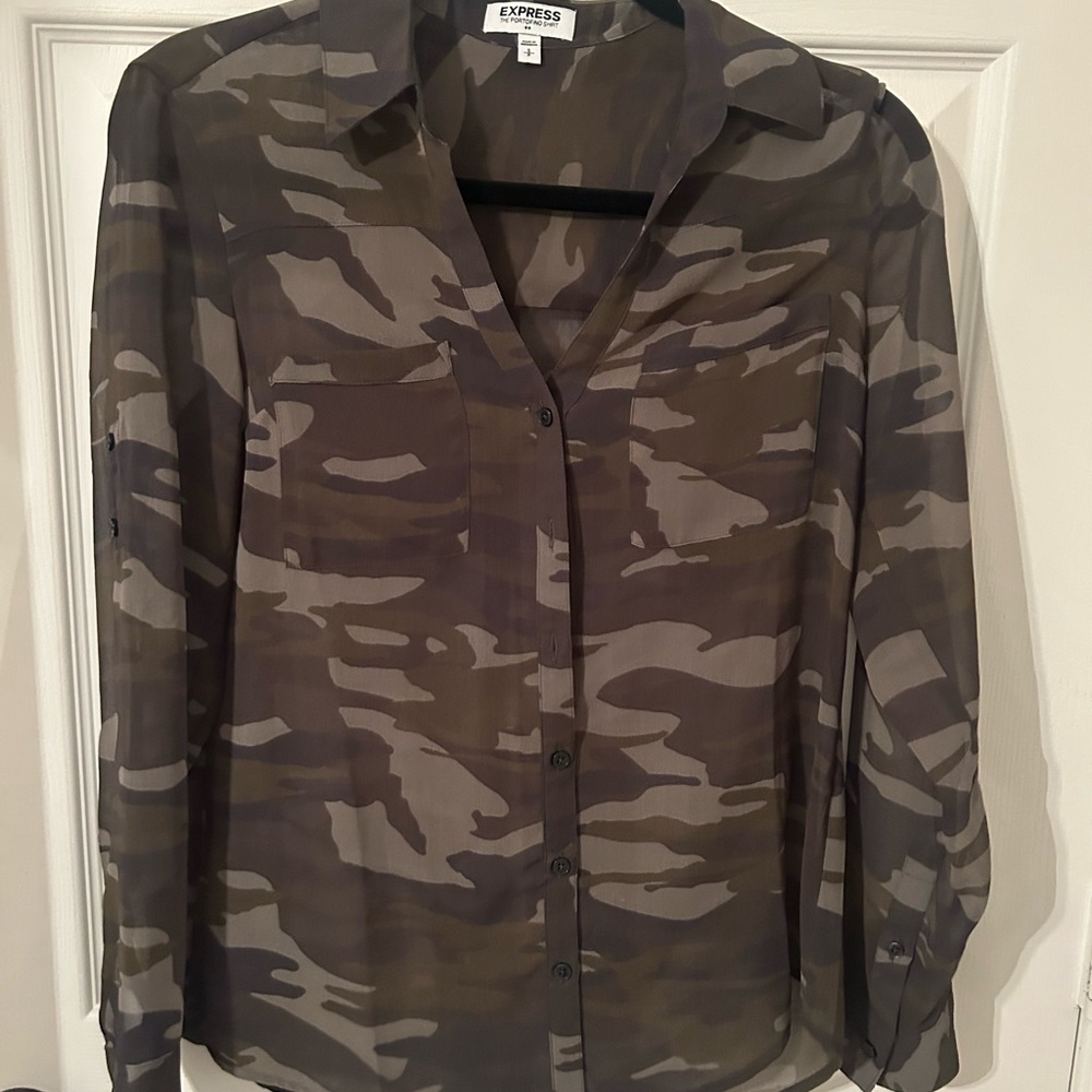 Express Camouflage Button-Up portofino shirt